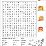 Pancake Day Word Search Printable