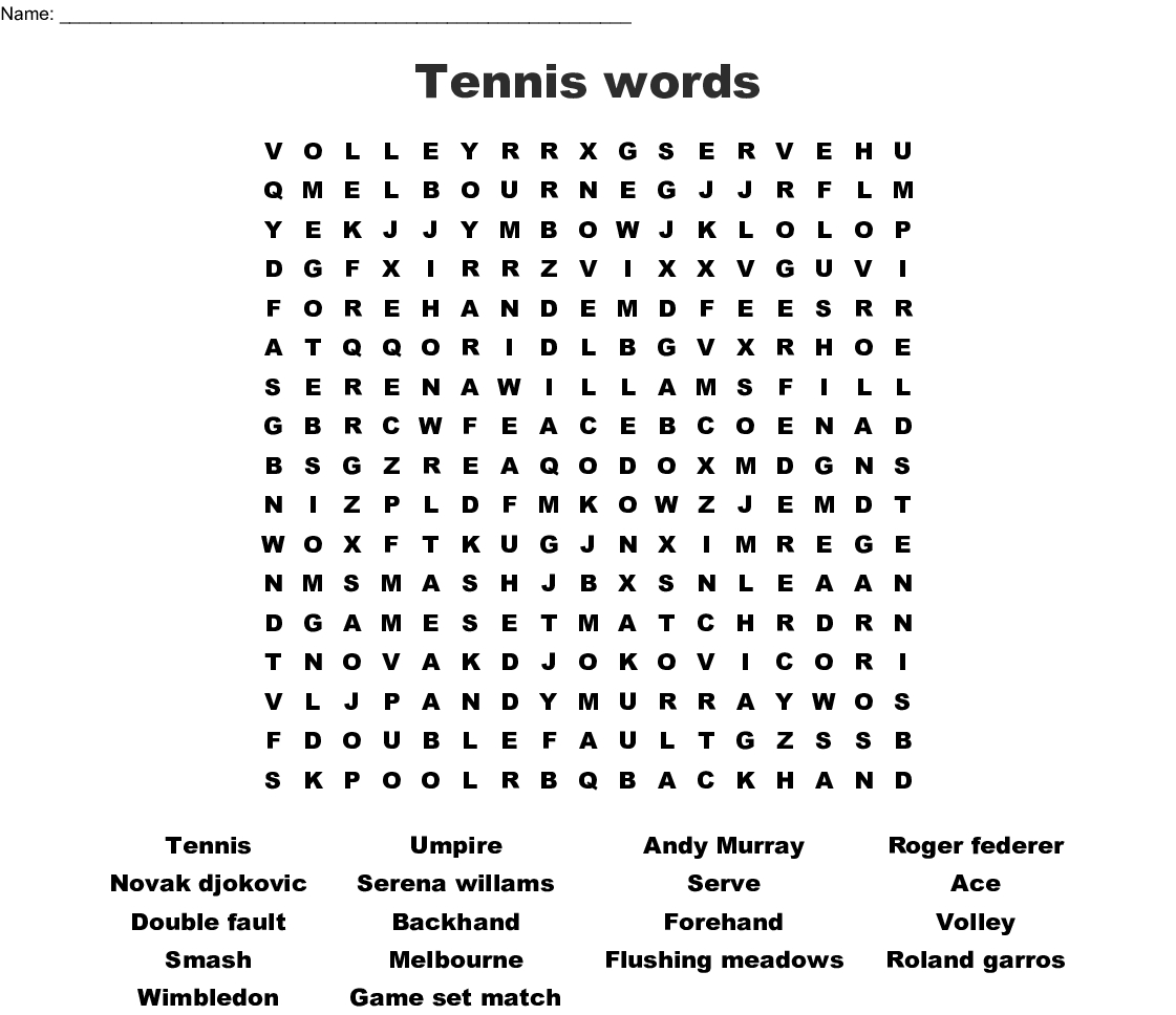 Ping Pong Word Search - Wordmint