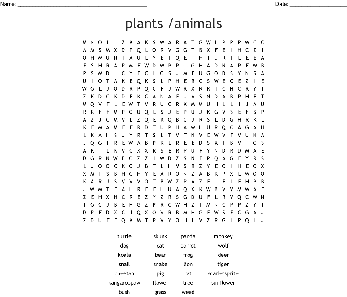 Plants To Eat Word Search Answers