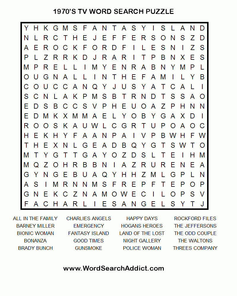 Print Out One Of These Word Searches For A Quick Craving