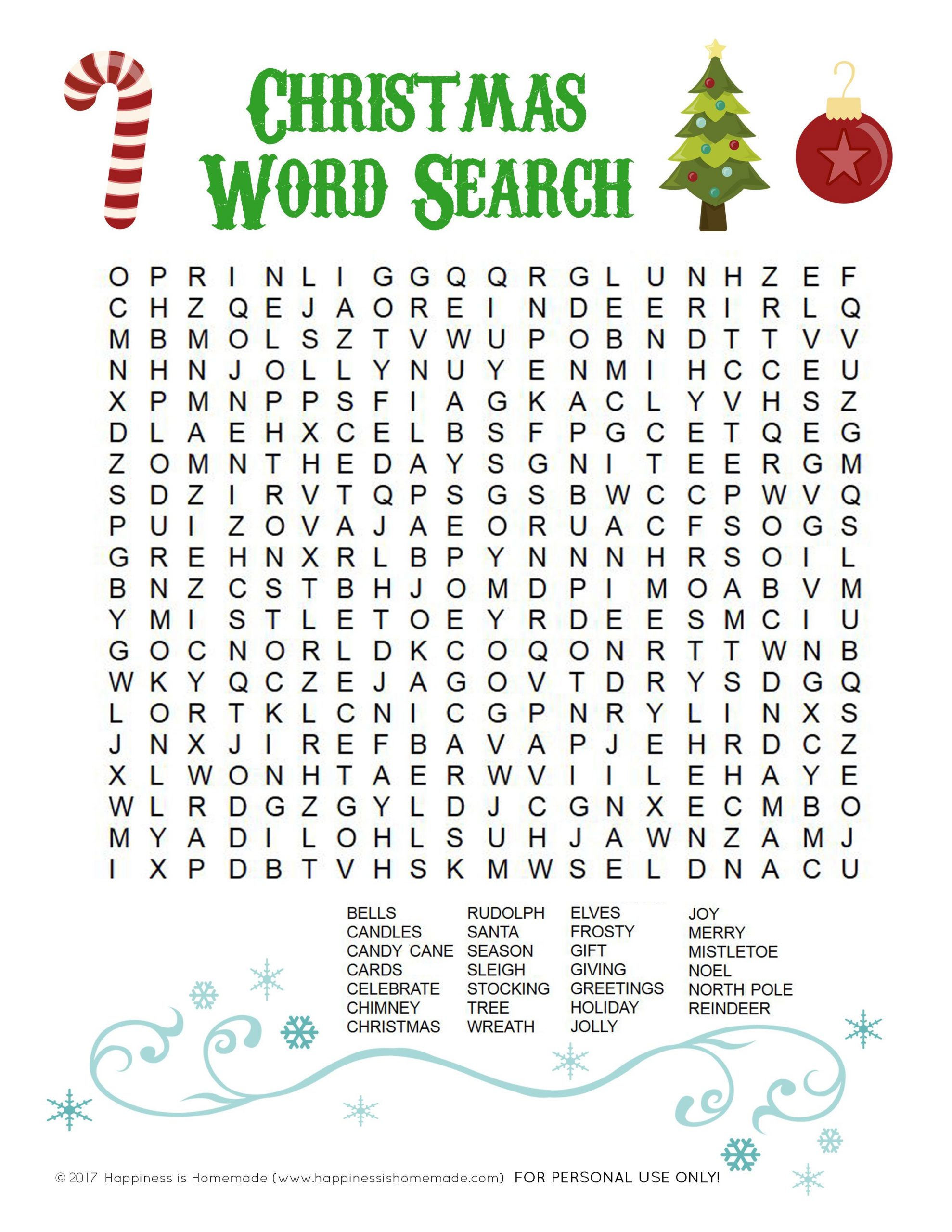 Printable Christmas Word Search For Kids &amp; Adults