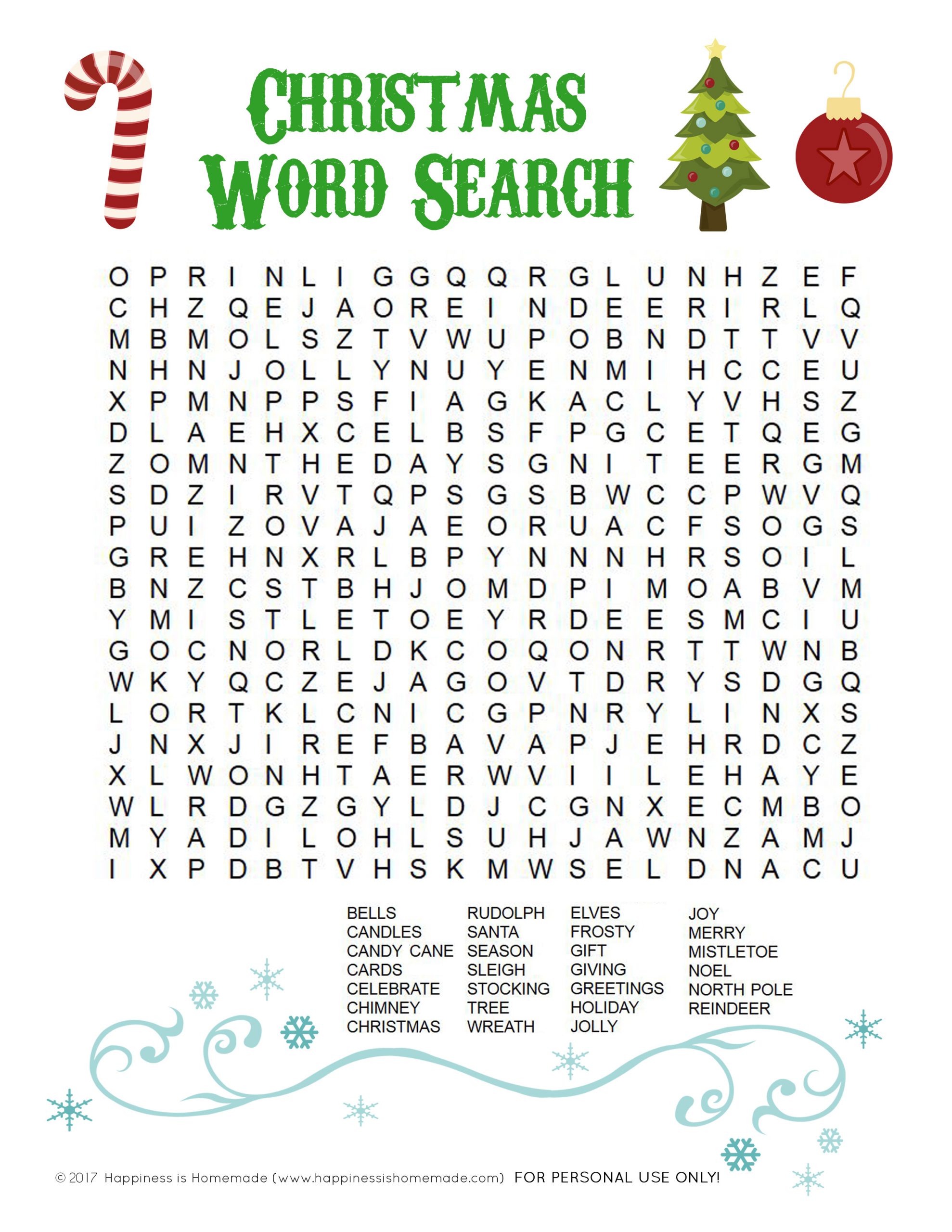 Printable Christmas Word Search For Kids &amp;amp; Adults