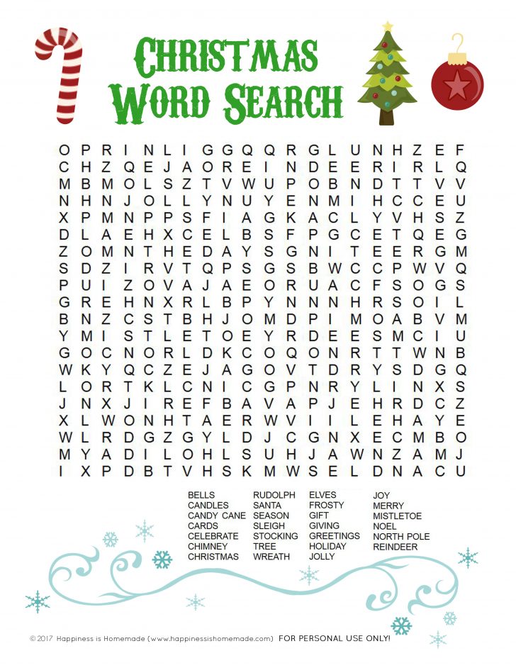 Holiday Word Search Printable Free