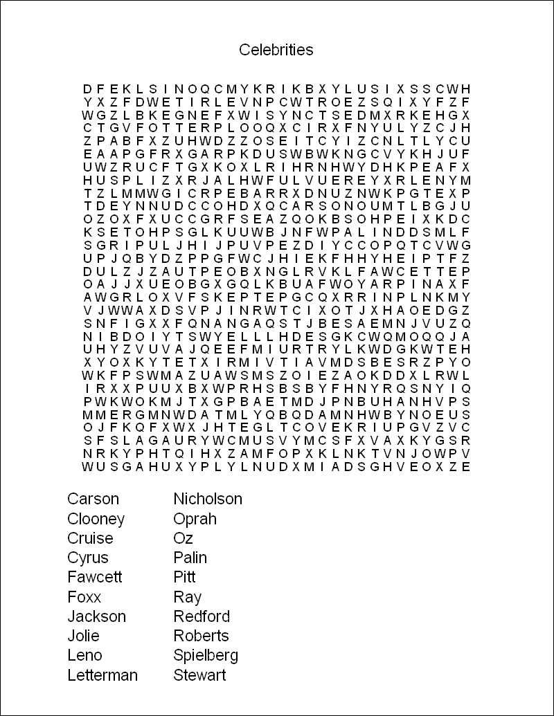 Printable Word Searches For Adults Word Search Printable