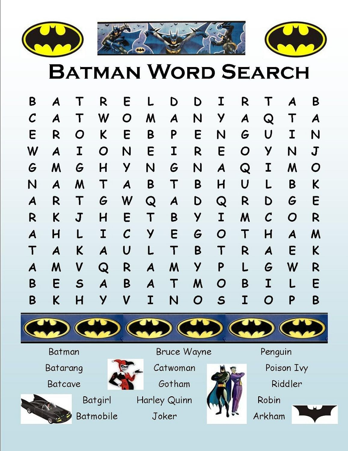 Free And Printable Word Searches