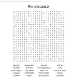 Renaissance Word Search   Wordmint