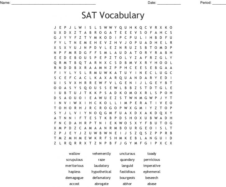 Sat Vocabulary Word Search Wordmint Word Search Printable