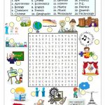 School Subjects Word Search   English Esl Worksheets For
