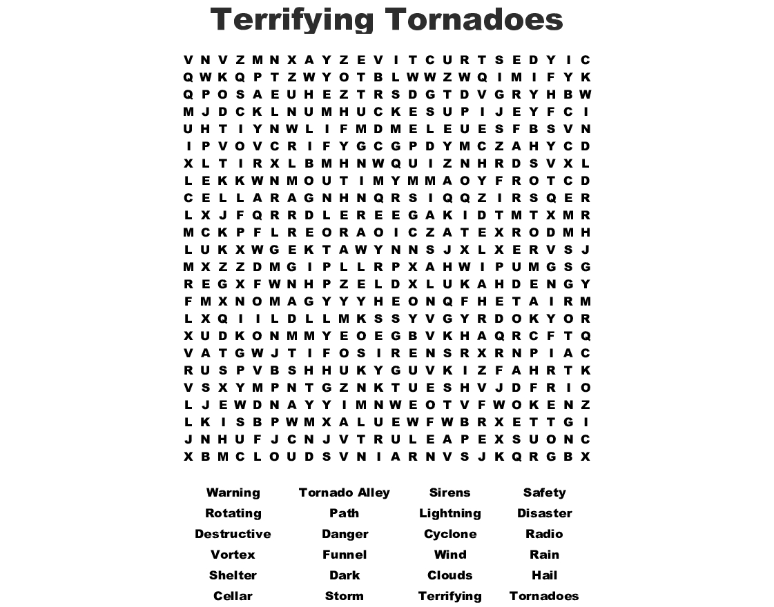 Severe Weather Word Search - Wordmint