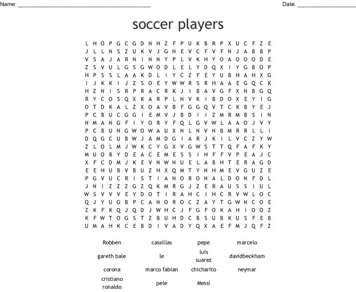 Free Printable Word Search Puzzles Soccer