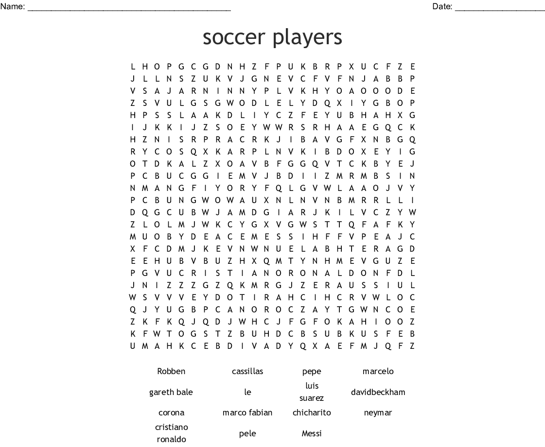 Be A Soccer Player Word Search Answers