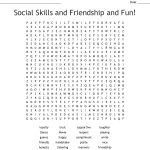 Social Skills And Friendship And Fun! Word Search   Wordmint