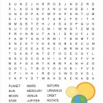 Solar System Word Search Free Printable