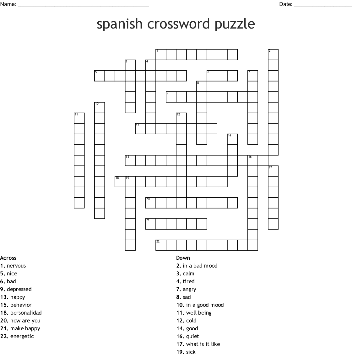 Free Printable Spanish Word Searches