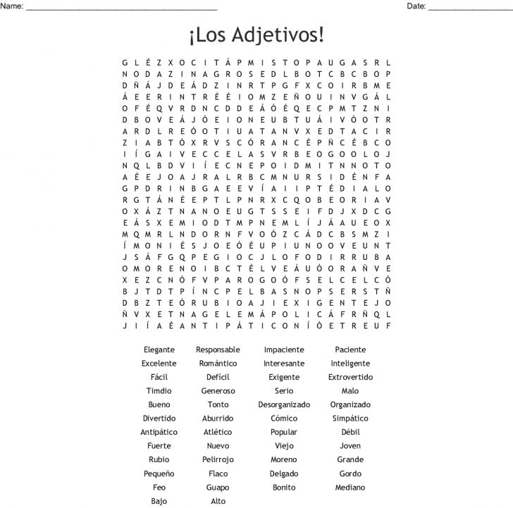 Spanish Word Search 5 Answer Key