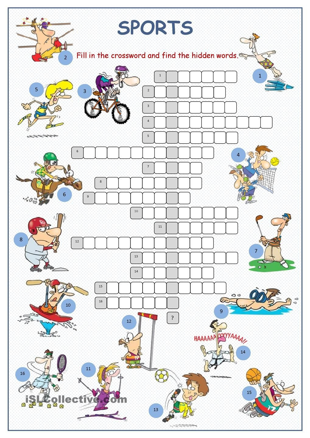 Sports Crossword Puzzle | Sports Crossword, Crossword, Learn