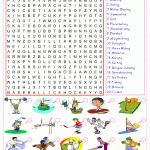 Sports Find And Circle The Words In The Wordsearch Puzzle