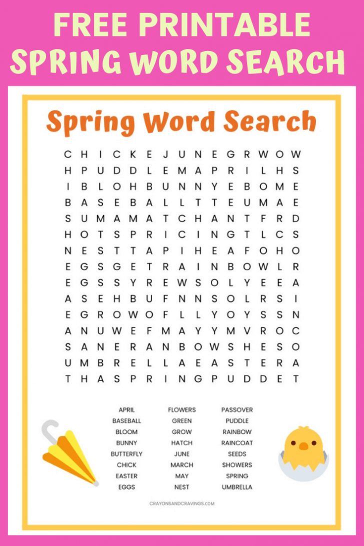 Free Printable Word Search Puzzles Spring