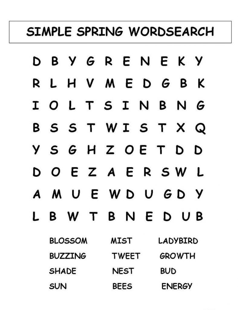 Spring Word Search | Spring Word Search, Spring Words