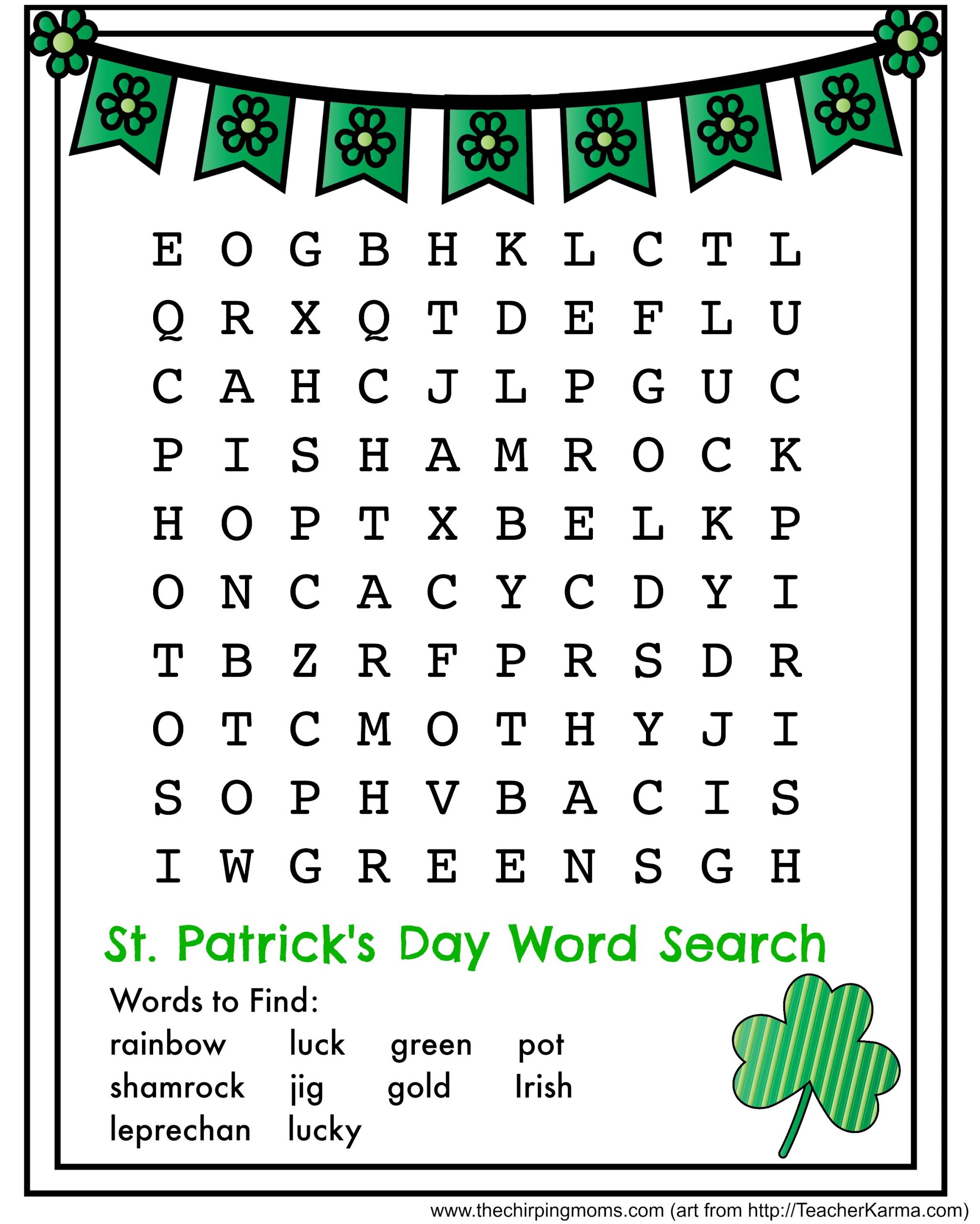 St. Patrick&amp;#039;s Day Word Search { Free Printable } - The
