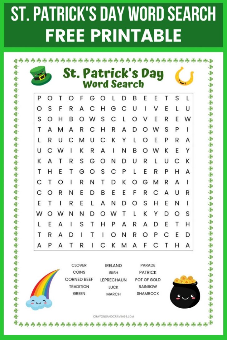 Free Printable St Patrick Day Word Search Puzzles