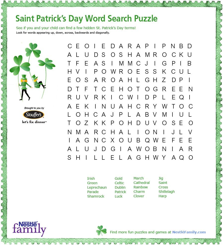 St Patrick&amp;#039;s Day Word Search Printable - Google Search (With