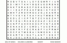 Stephen King Books Printable Word Search Puzzle | Stephen