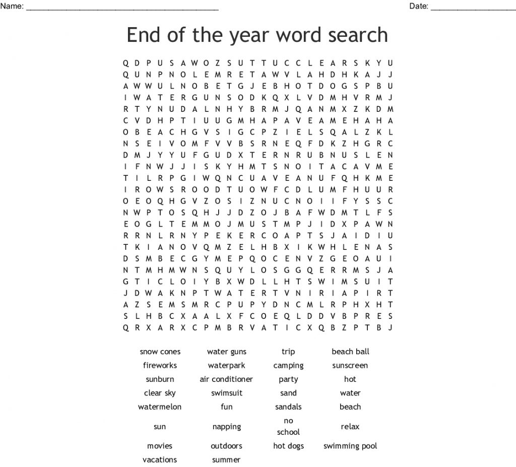 Summer Word Search Wordmint Word Search Printable