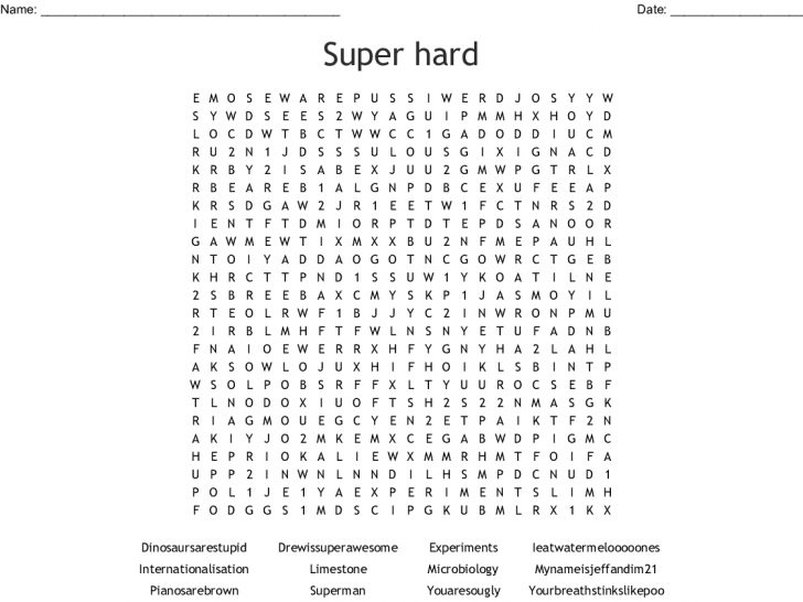 Really Hard Word Searches Printable