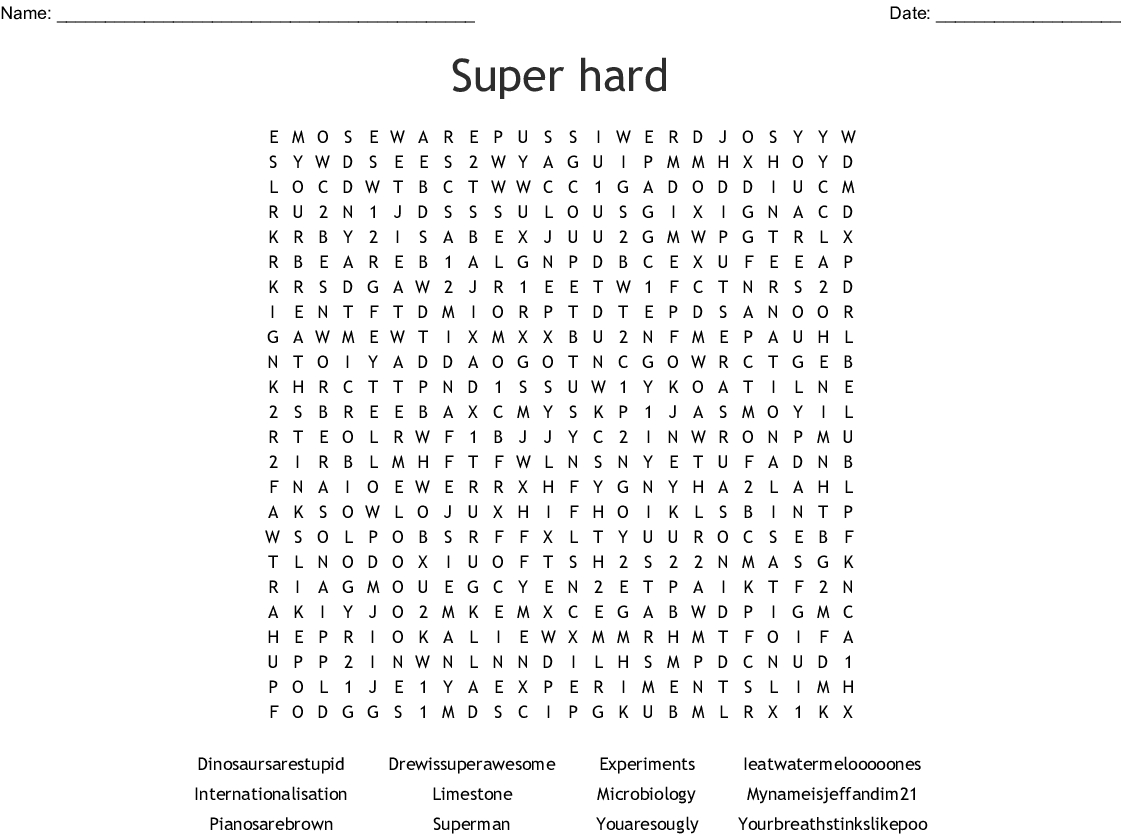 Super Hard Word Search - Wordmint