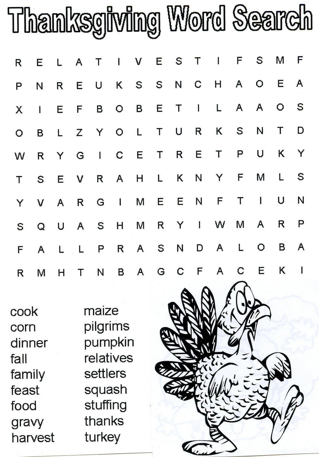 Thanksgiving Word Search - Best Coloring Pages For Kids
