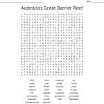 The Great Barrier Reef Word Search   Wordmint