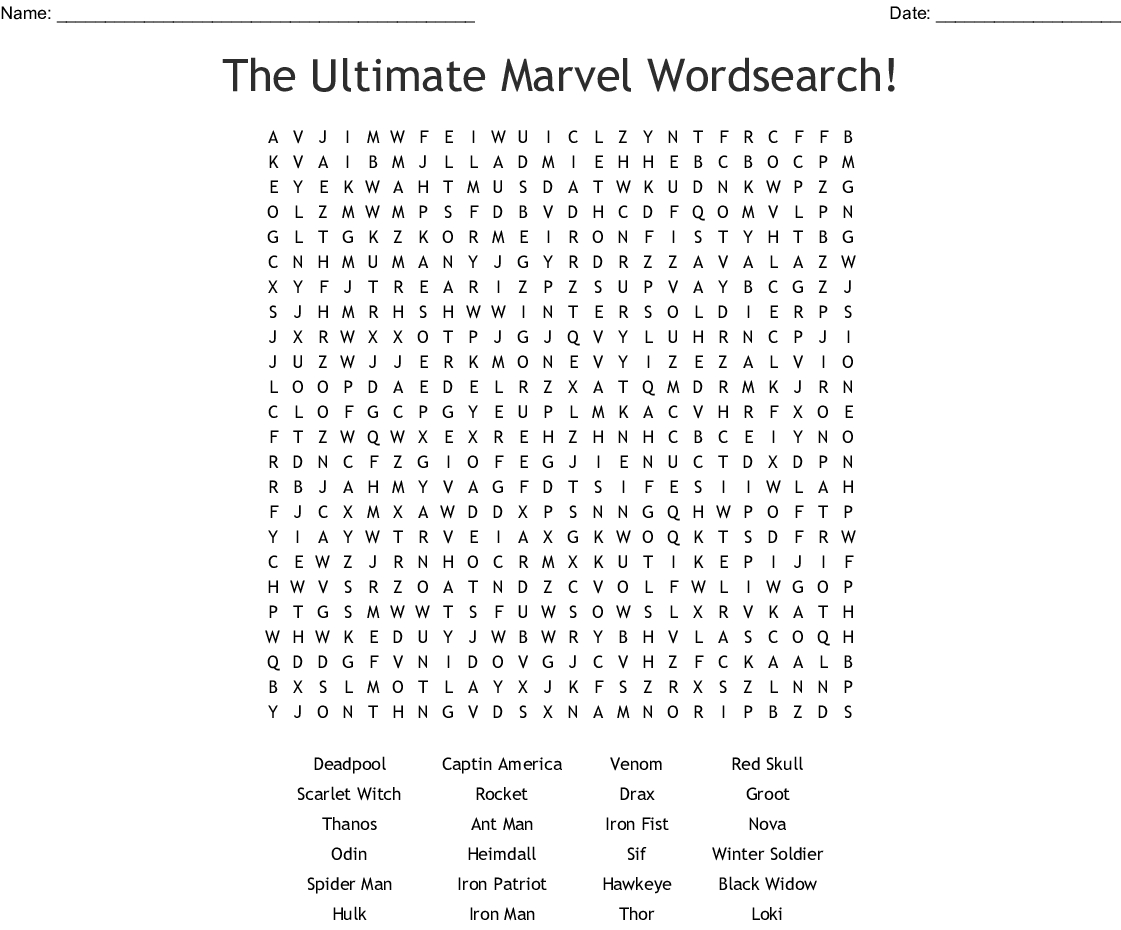 The Ultimate Marvel Wordsearch! - Wordmint