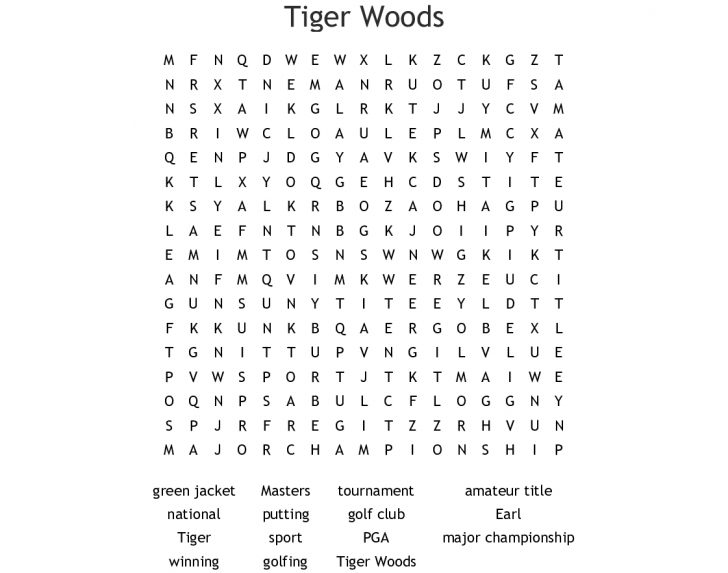 Golf Word Search Printable