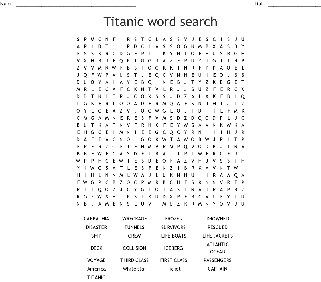 titanic word search wordmint word search printable