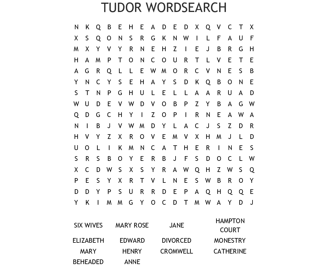 Tudor Wordsearch - Wordmint