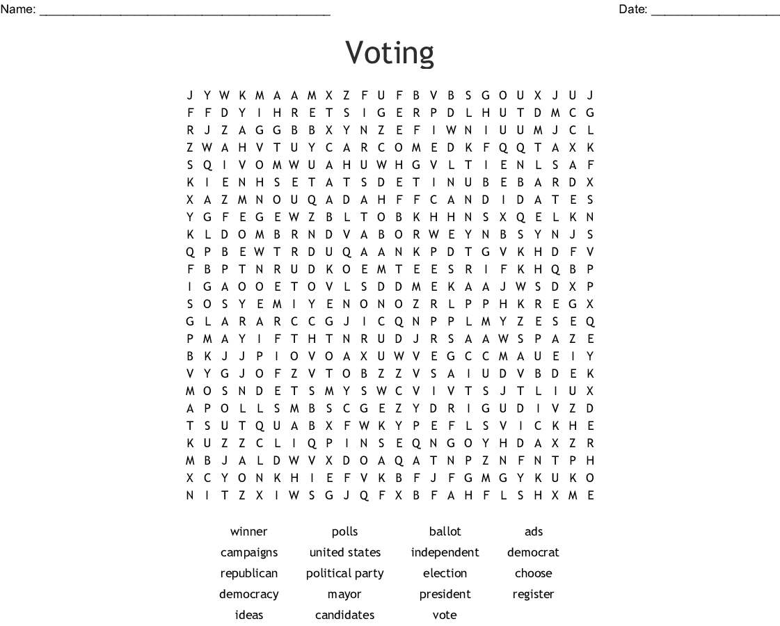 Voting Word Search - Wordmint