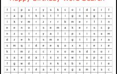 When Playing Happy Birthday Word Search, The Kid's Basic