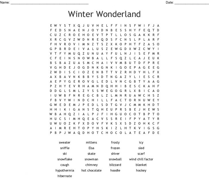 Snowman Word Search Printable