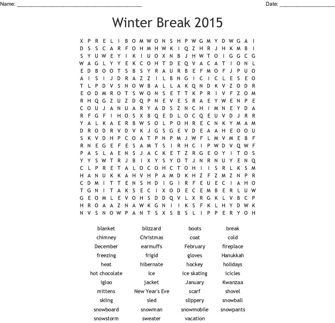 hard winter word search printable word search printable