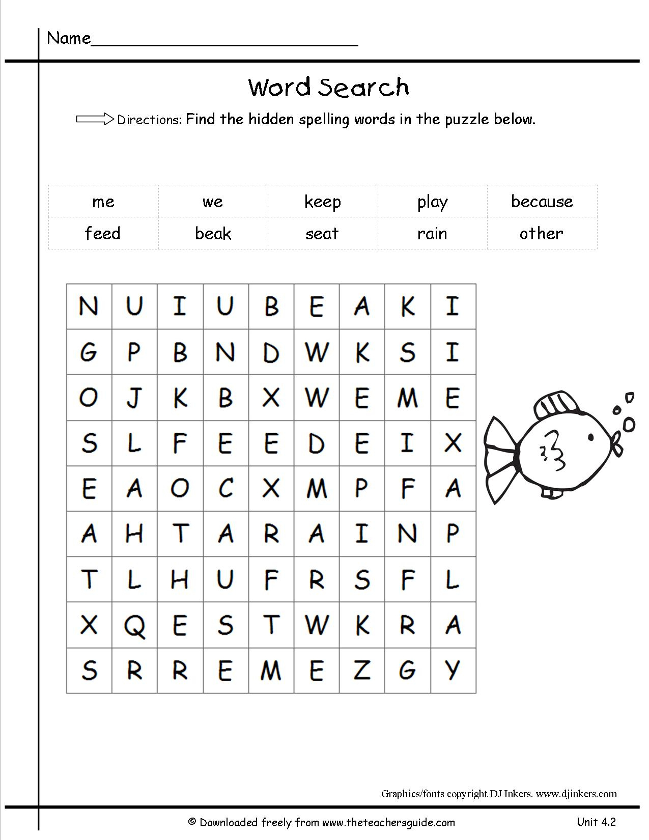 Wonders First Grade Unit Four Week Two Printouts Word Search Printable