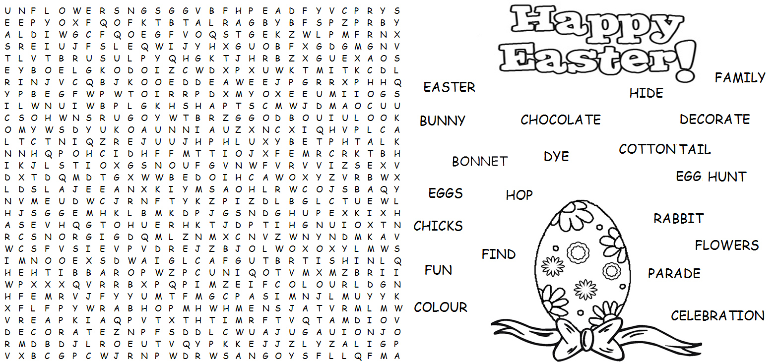 Word Find - Easter - Activities