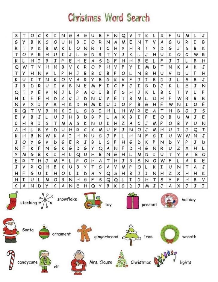 Printable Kids Christmas Word Search