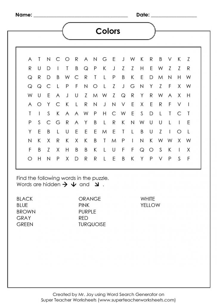 Tools For Educators Free Printable Word Search Maker