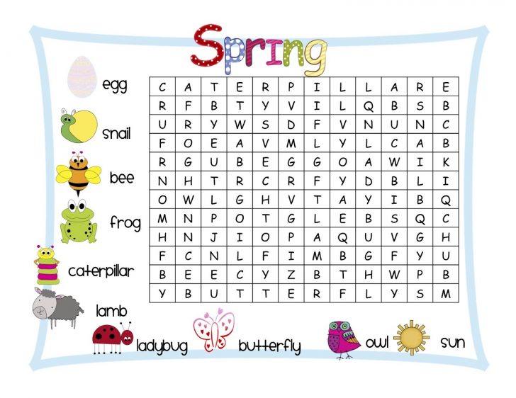 Free Printable Word Search Puzzles For Kindergarten