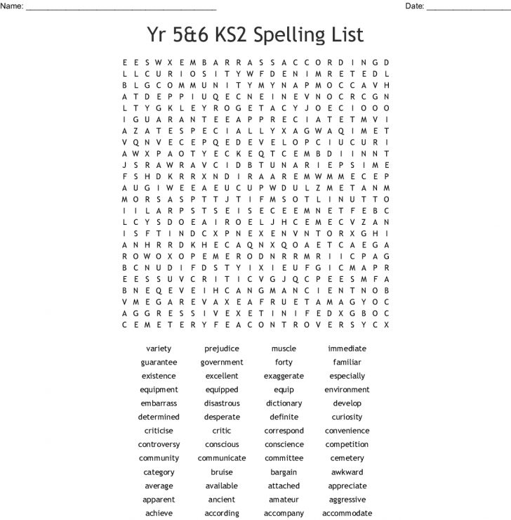 Year 5 And 6 Spellings Word Search Wordmint Word Search Printable