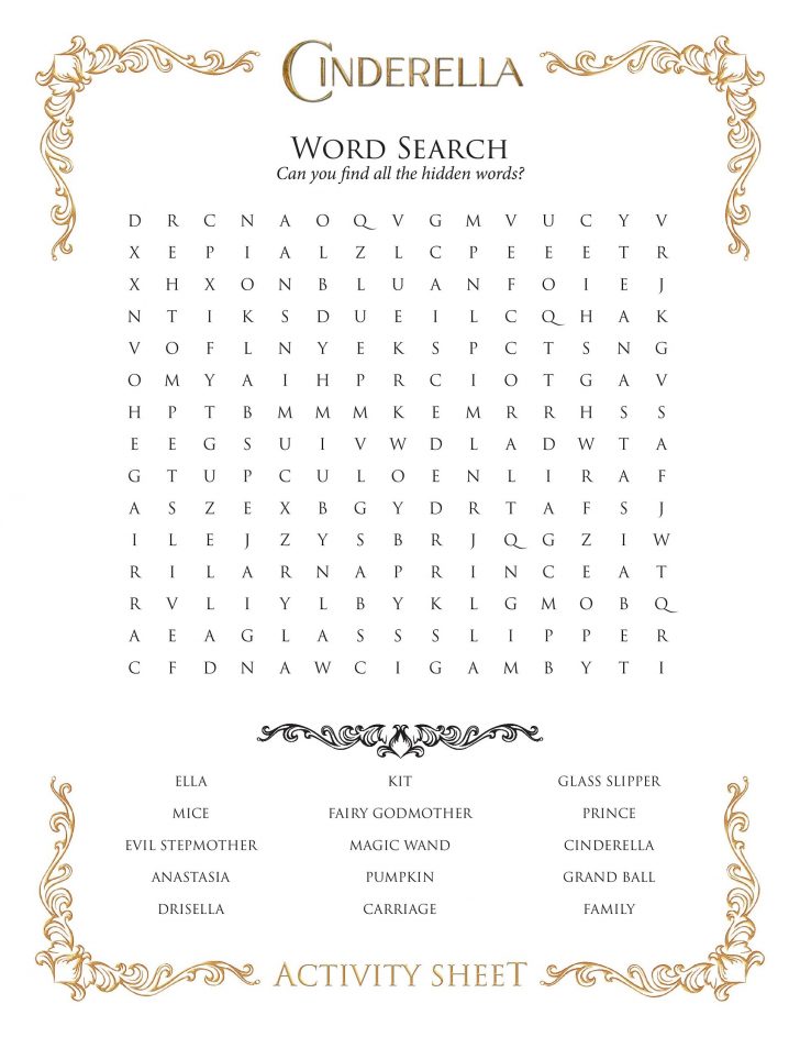 Easy Disney Word Search Printable
