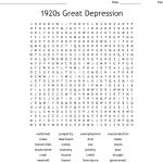 1920S Great Depression Word Search   Wordmint