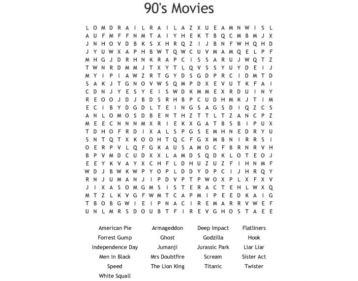1990's Word Search - Wordmint | Word Search Printable
