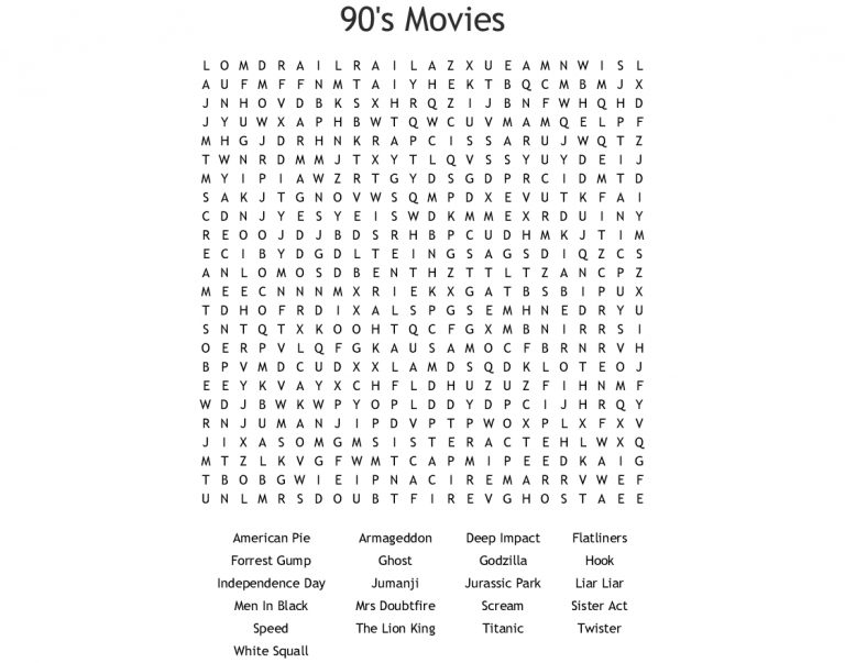 1990 s Word Search Wordmint Word Search Printable